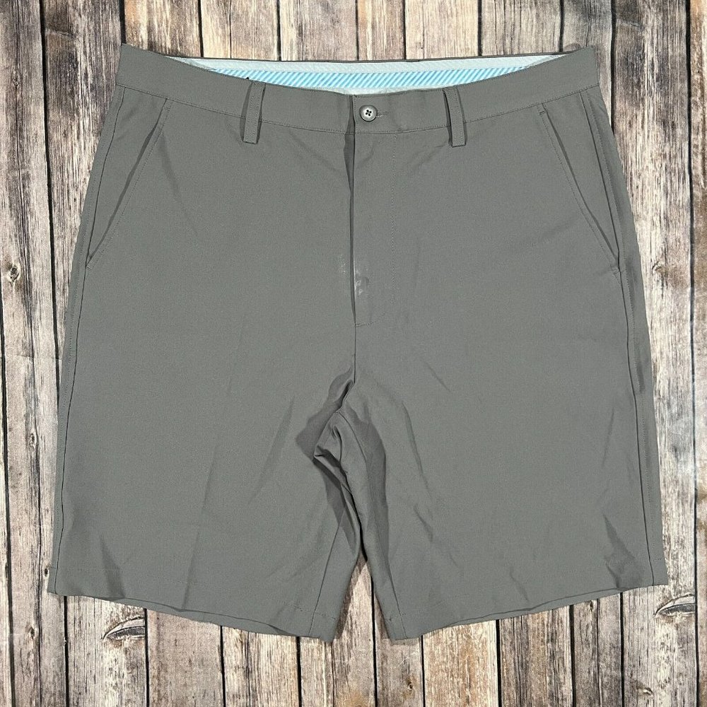 FootJoy Performance Stretch Golf Shorts 36x9 Mens Grey Chino Active Flat Front